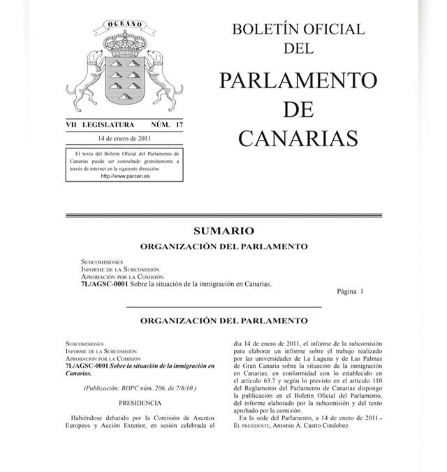 Informe sobre la situación de la inmigración en Canarias