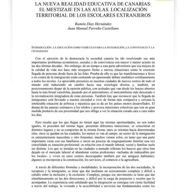La nueva realidad educativa de Canarias: El mestizaje en las aulas. Localización territorial de los escolares extranjeros
