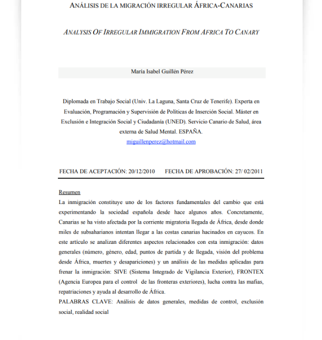 Análisis de la migración irregular áfrica-canarias