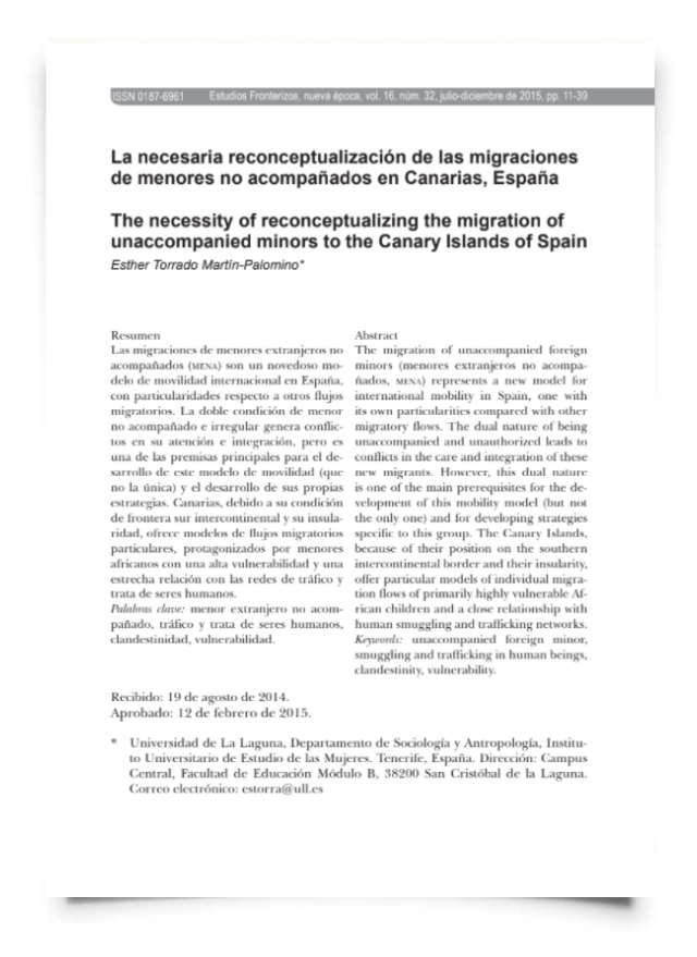 La necesaria reconceptualización de las migraciones de menores no acompañados en Canarias, España