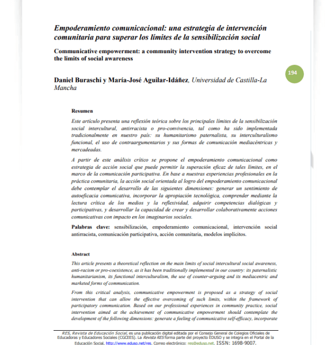 Empoderamiento comunicacional: una estrategia de intervención comunitaria para superar los límites de la sensibilización social
