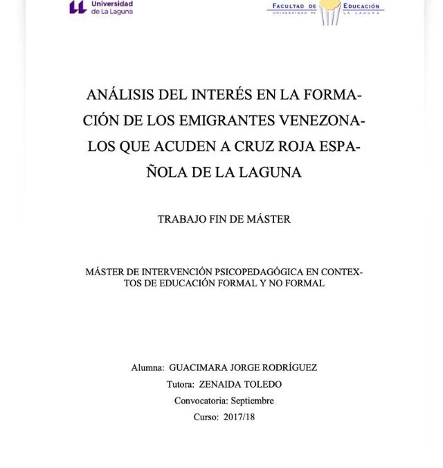 Análisis del interés en la formación de los emigrantes venezolanos que acuden a Cruz Roja Española de La Laguna