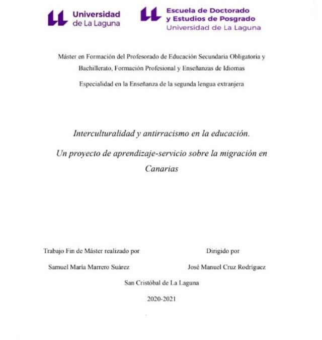 Interculturalidad y antirracismo en la educación. Un proyecto de aprendizaje-servicio sobre la migración en Canarias