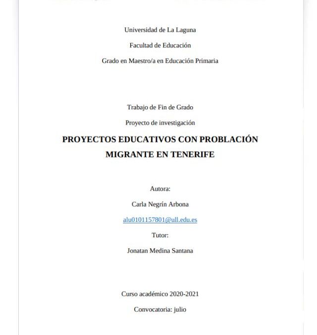Proyectos Educativos con Población Migrante en Tenerife