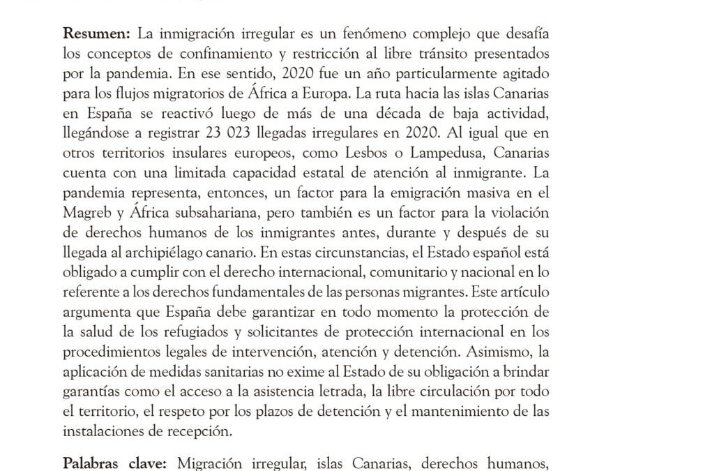 Política migratoria en las Islas Canarias: violaciones de derechos humanos durante la pandemia